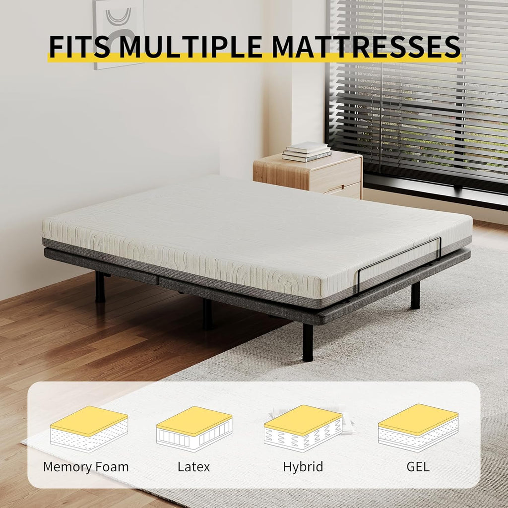 Twin XL Massage Adjustable Bed Frame with Remote
