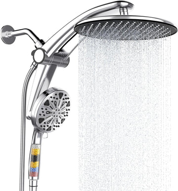 Shower Head with filtered Handheld High Pressure daul Shower Heads with Handheld Spray Combo and 10 Sprays Handheld