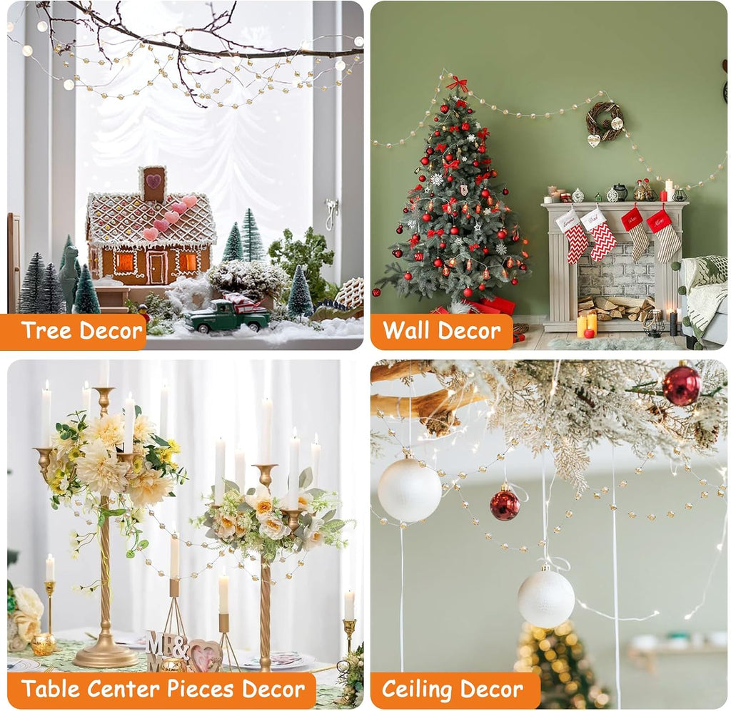 9.8Ft Crystal Glass Balls Christmas Garland