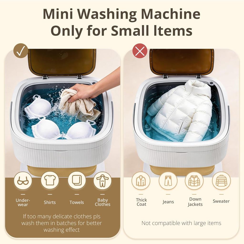 Portable Washing Machine, Mini Washer, 18L Upgraded with Spin Basket, Foldable Design Ideal for Apartment, portable