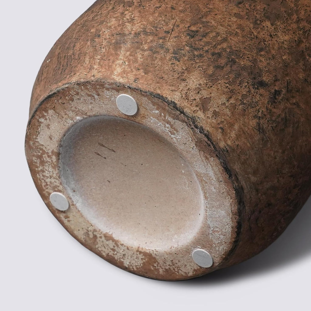 Terracotta Farmhouse Vase, 9 Inch Rustic Ceramic Flower Vases