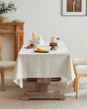 Linen Checked Table Cloth 60x104 Inches (Fit 6ft - 7ft, Narrow Fit 8ft Rectangle Table), Farmhouse S