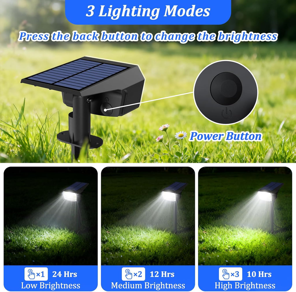 6-Pack Solar Spot Lights Outdoor Waterproof, Landscape Spotlight Cool White | 59 LED, 3 Lighting Modes, IP65