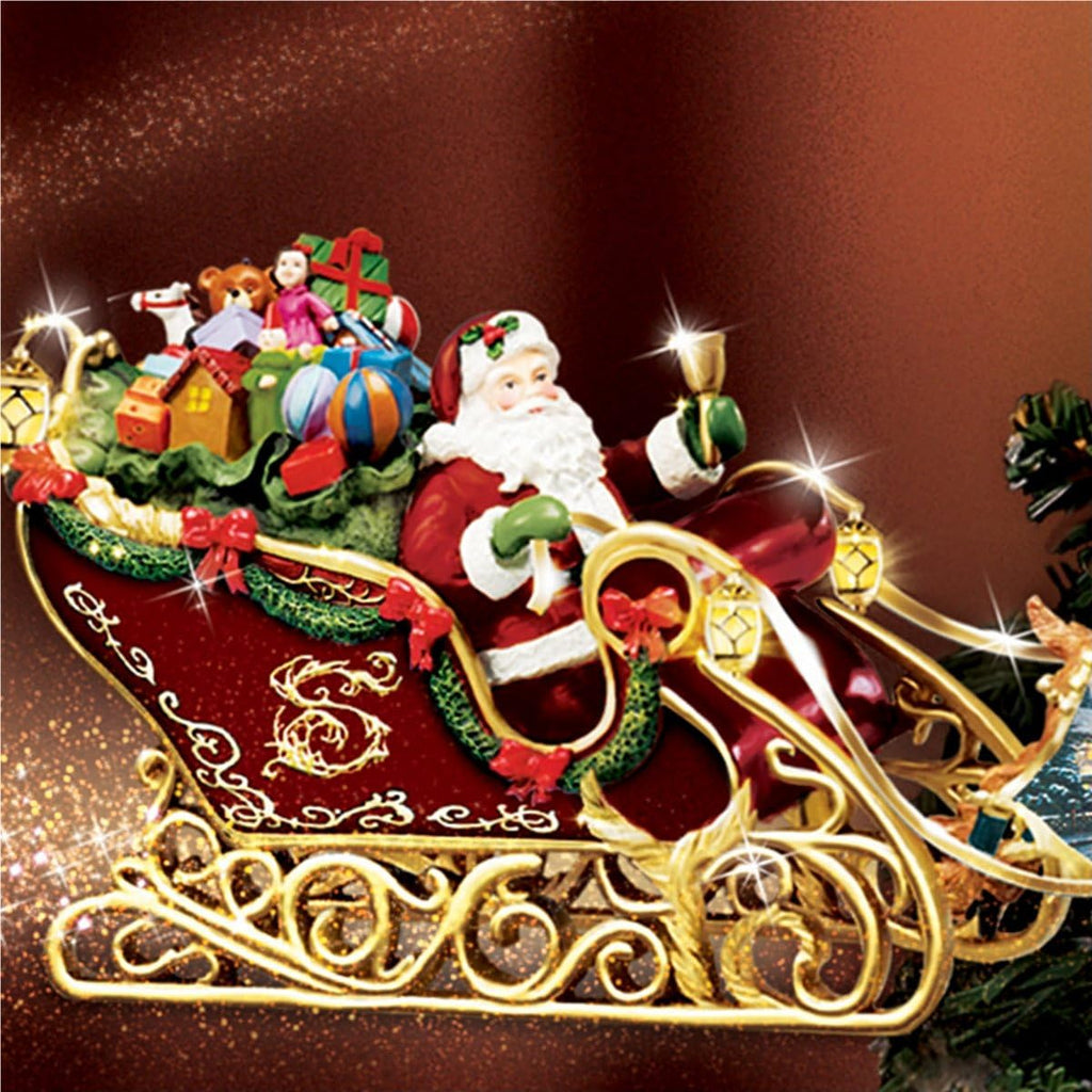 Thomas Kinkade Holidays in Motion Rotating Illuminated Tree Topper Animated Christmas Decor by The Bradford Editions