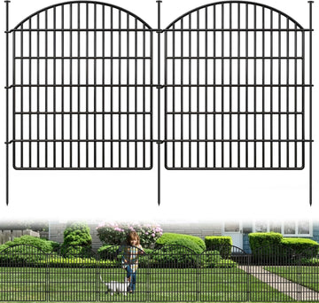 16 Panels Decorative Garden Metal Fence, 33in (H) x 38.67ft (L) No Dig Dog Fencing for Outdoor Yard, Rustproof Animal