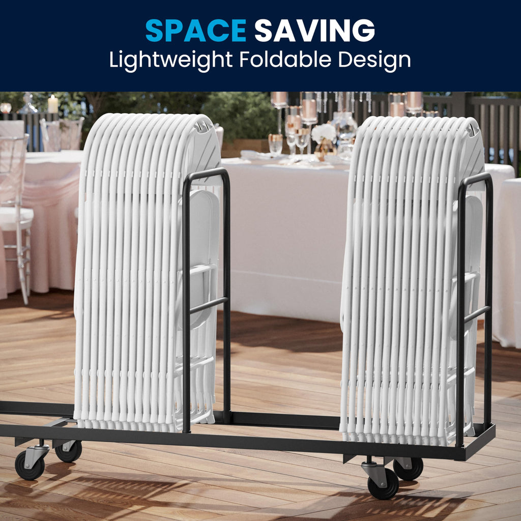 Plastic Folding Chair, White, 2-Pack
