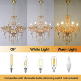 Luxury Amber K9 Crystal Chandelier 6-Light Candle Style Modern Pendant Ceiling Fixture Compatible with E12 Bulbs for Living Room Dining Room Bedroom Hallway Entry (6 Lights) A110-B0CRHFYJ55