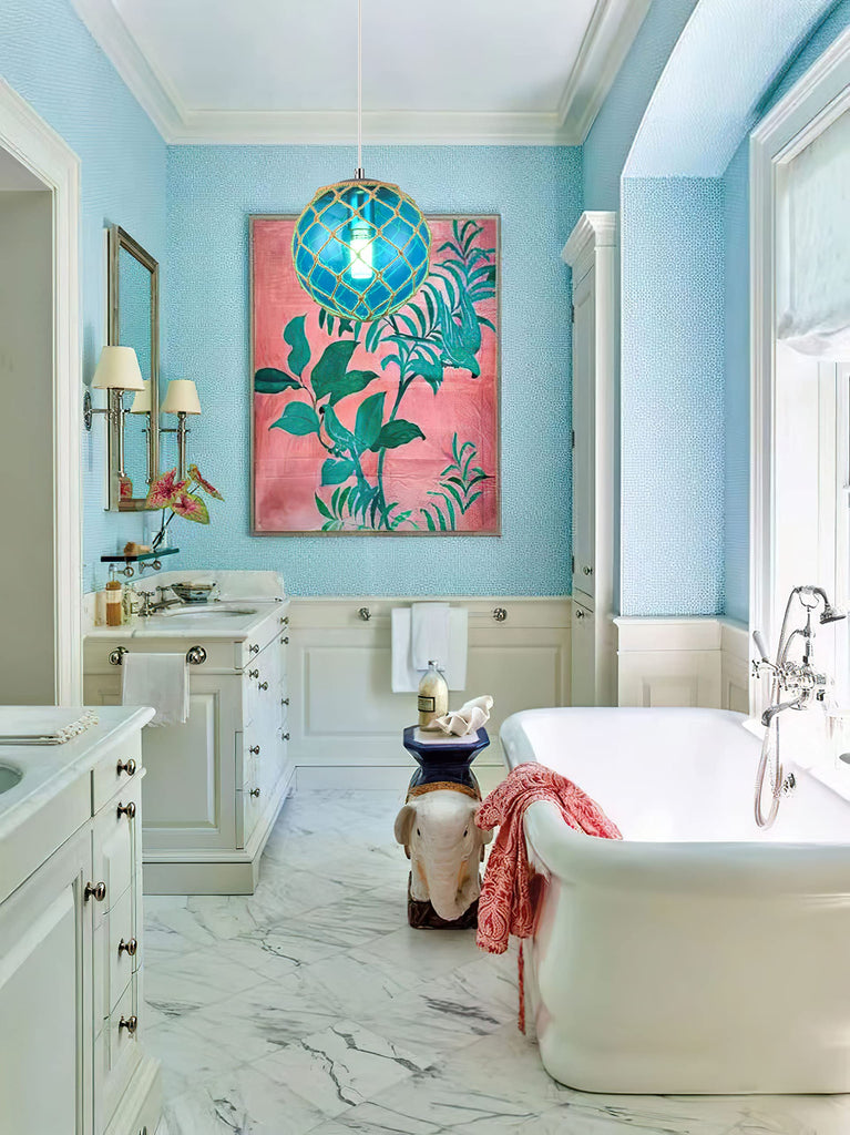 Blue Pendant Light Coastal Pendant Light Nautical Pendant Lighting Beach House Lighting Fixtures Ocean Lighting