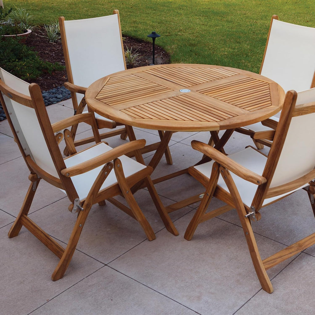 Florida Teak Sling Chair, Gray