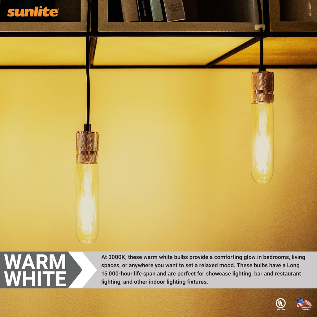 LED Filament T10 Tubular Light Bulb, 2 Watts (25W Equivalent), 160 Lumens, Medium E26 Base, 120 Volts, Dimmable, 90 (1 Pack)