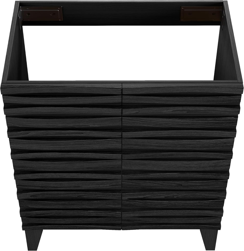 Cascade 30" Freestanding Bathroom Vanity Cabinet Without Top in Black Oak