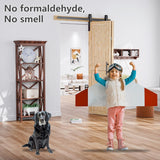 48"x84" No-Assembly Bi fold Barn Door, with 52" Bifold Barn Door Hardware Kit for 2 Doors, Unfinishe