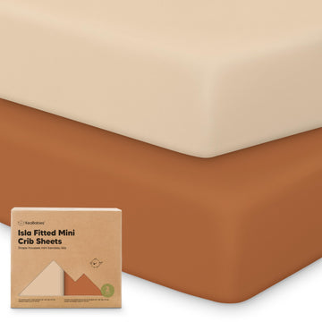 Pack and Play Sheets Fitted 2pk Mini Crib Sheet, Rust
