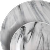 Fine Marble 16 Piece Stoneware Dinnerware Set in Black and White