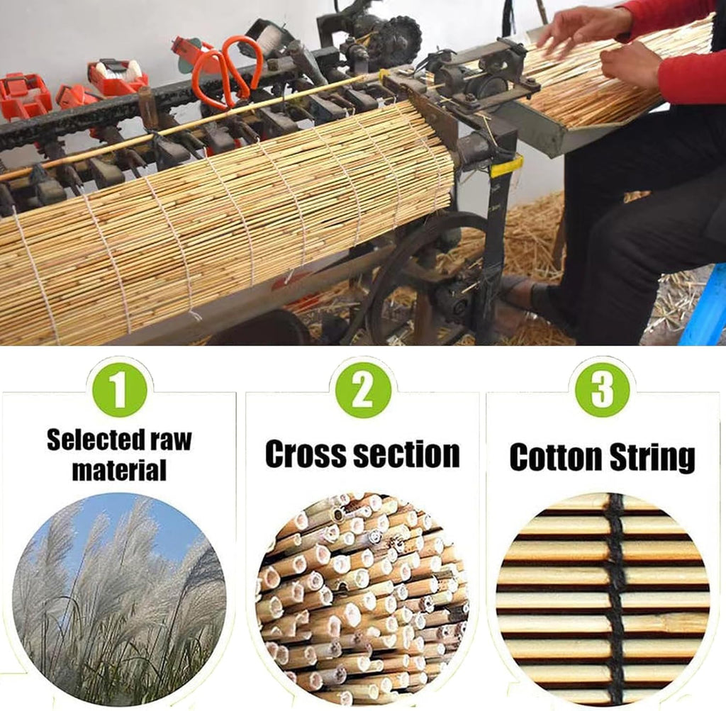 Bamboo Blinds, Outdoor Roller Blinds, Outside Window Shades, Natural Woven, for Offices, Exhibition Halls