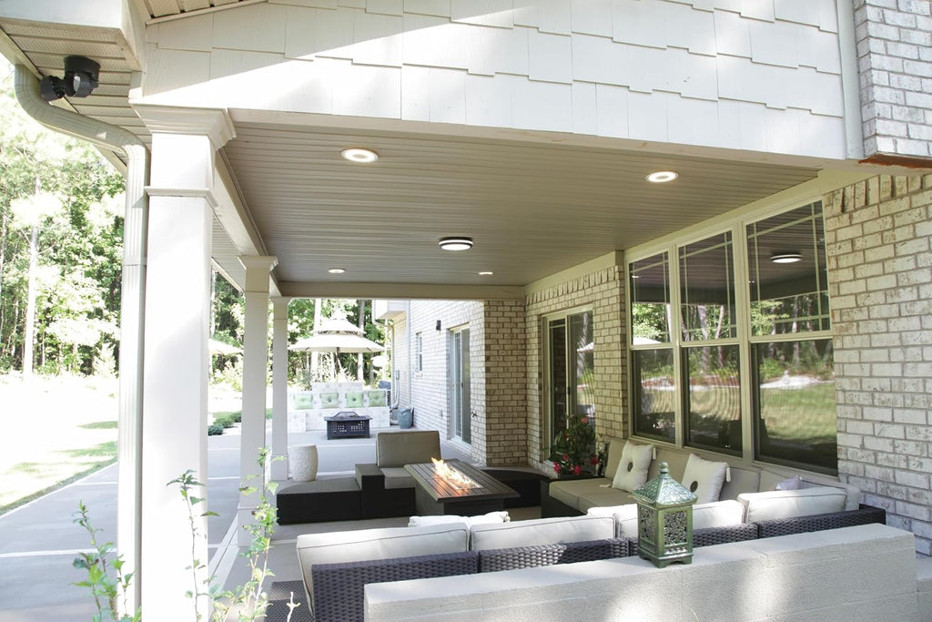 Outdoor Flush Mount LED Ceiling Light, Exterior Ceiling Lighting Fixture, 4000K Cool White Light