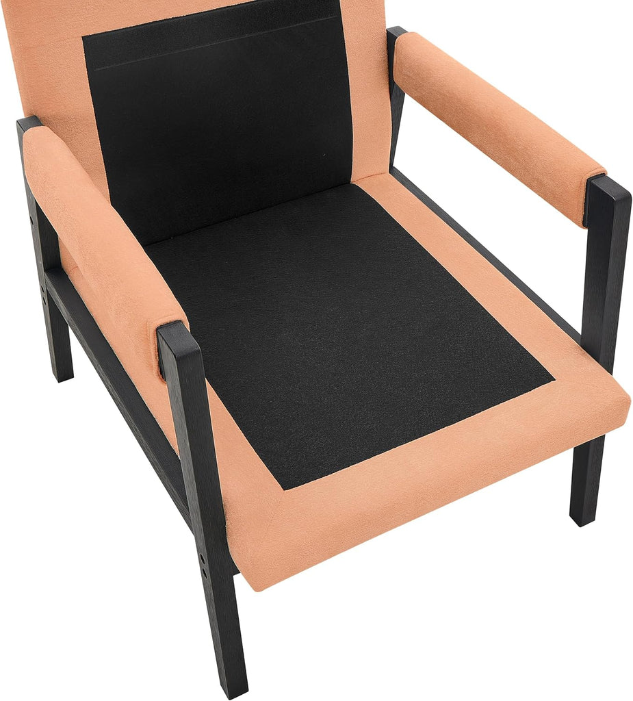 Kelly Mid-Century Modern Chenille Upholstered Accent Armchair, Orange