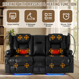 Power Recliner Loveseat for Living Room, Loveseat Sofa with Center Console, USB Type-C Port