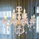 Contemporary Crystal Chandelier 12 Lights Clear Crystal Ceiling Lights for Living Room_E12 Base Double Layered Pendant Light Fixture for Dining Room Staircase, Hallway A110-B0D5WDCY88