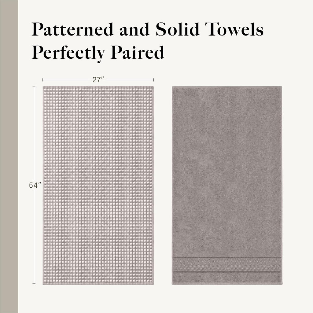 6 Piece Cotton Bath Towel Set - Ultra Soft 600 GSM Towels - Bathroom Set with Hand Towels and Washcloths - Waffle