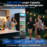 COOLER 255L/270 Qt Commercial Beverage Refrigerator | Glass Door Merchandiser Fr