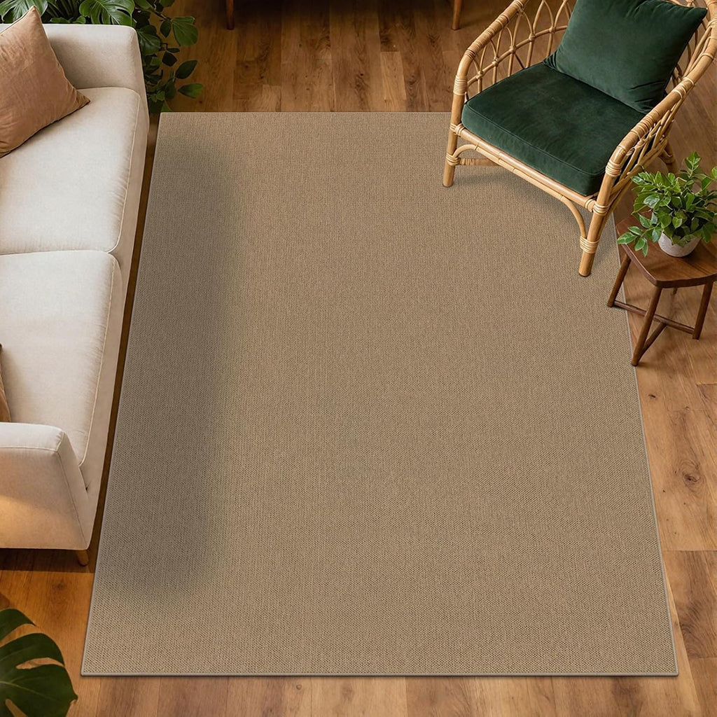 Faux Jute 5x7 ft Woven Texture Washable Rug