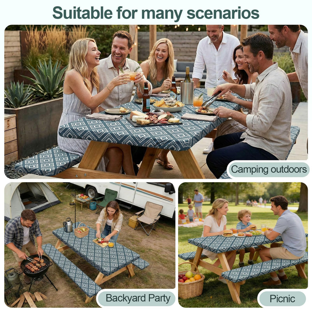 Picnic Table Cover Bench Covers Camping Essentials Tablecloth