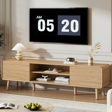 70" Mid Century Modern TV Stand for Tvs up to 80", Entertainment Center with Storage, Sideboard Media Console with 2