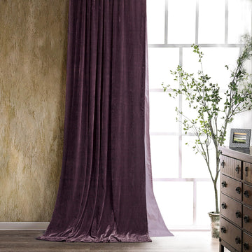 Stella Faux Silk Velvet Dark Violet 48x108 inch Curtain
