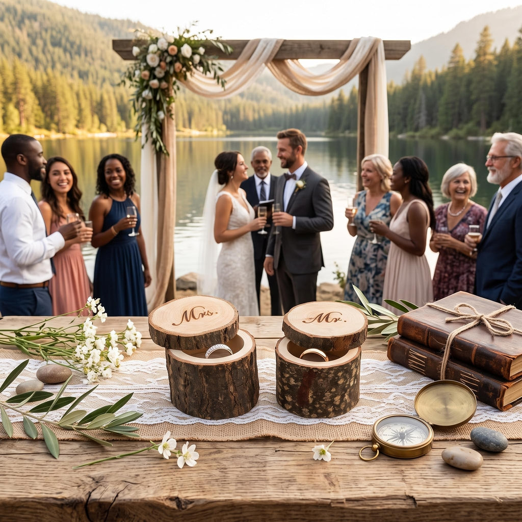 Wooden Wedding Ring Boxes for Ceremony