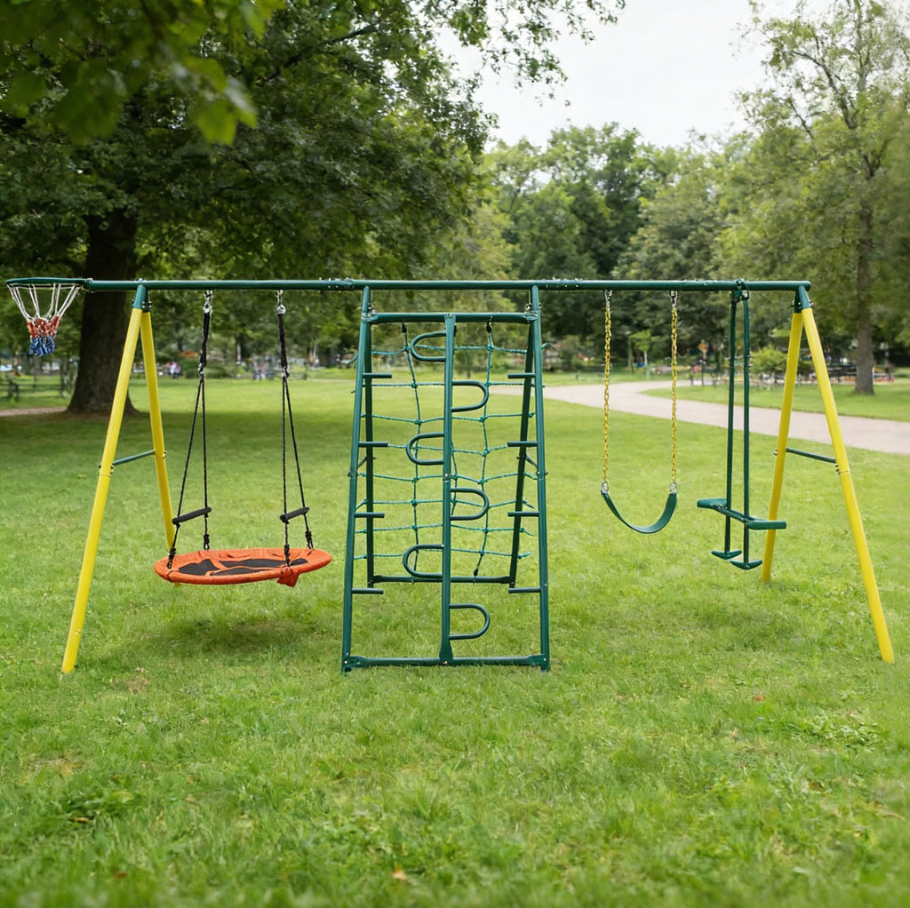 Stand Swing Set Heavy Duty Metal Frame, Extra Large A-Frame Swing Stand for Kids Indoor Outdoor Activity Backyard