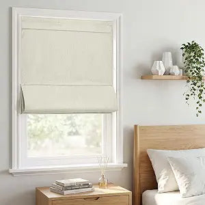 100% Blackout No Drill Roman Shade Window