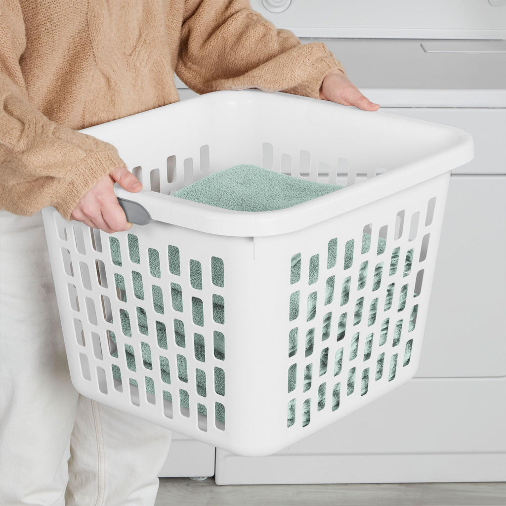 Square Laundry Basket, Plastic Clothes Hamper, 18 Pack