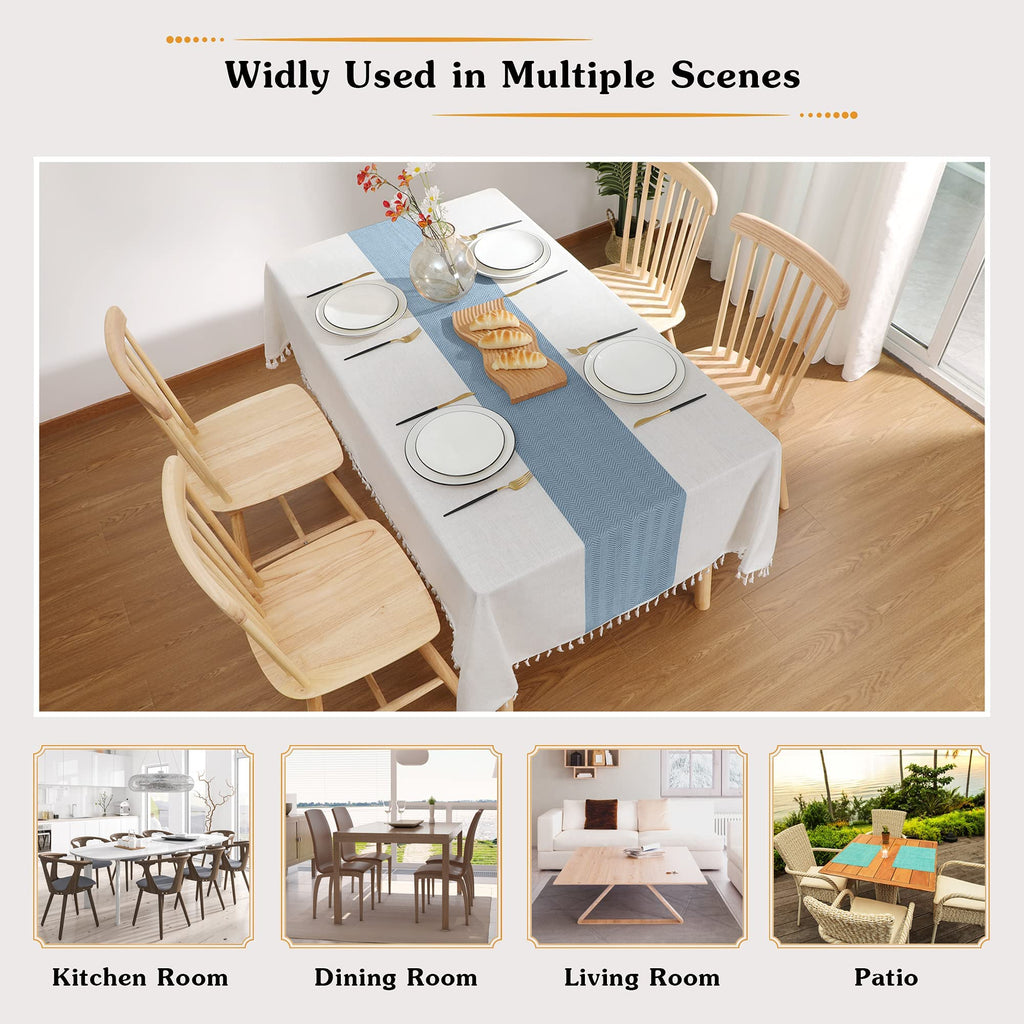 Tablecloth for Dining Table Rustic Farmhouse Kitchen Tables Cloth Coffee Tablecover, Cotton Linen Fabric Small