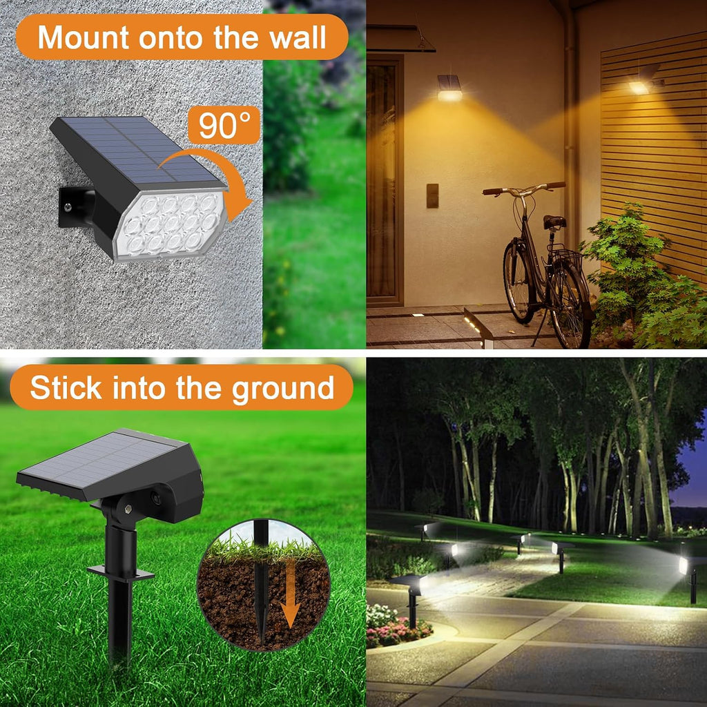 Color Changing Solar Lights Outdoor, IP68 Waterproof, RGB, 6 Pack | 7 Lighting Modes, Multicolor Solar Halloween