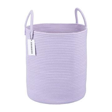 Rope Laundry Basket Hamper for Clothes Large Purple or Lavender
