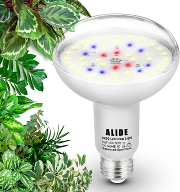 BR30 Led Grow Light Bulbs for Indoor Plants Full Spectrum,E26 BR30 Floodlight Plant Sun Grow Lamp 15W 1800lm,150-200