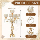 4 Pcs 5 Arm Crystal Candelabra Centerpieces for Table 27 Inch Retro Victorian Crystal Candle Holders Bowl Table