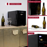 6 Bottle Wine Fridge - Freestanding Wine Cooler with Glass Door, 0.6 cu ft (16 L