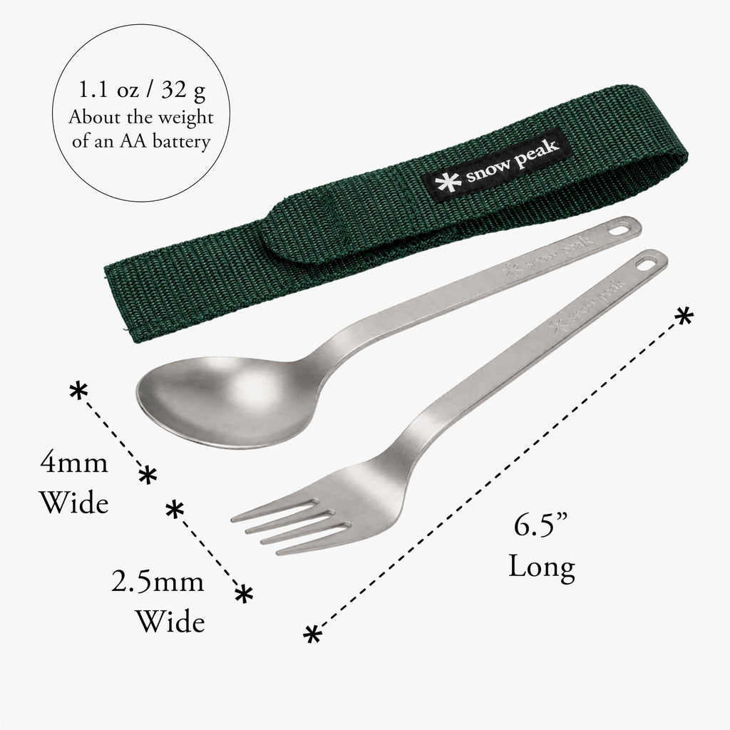 Peak Titanium Fork & Spoon Set, Durable Utensils, Compact & Ultralight