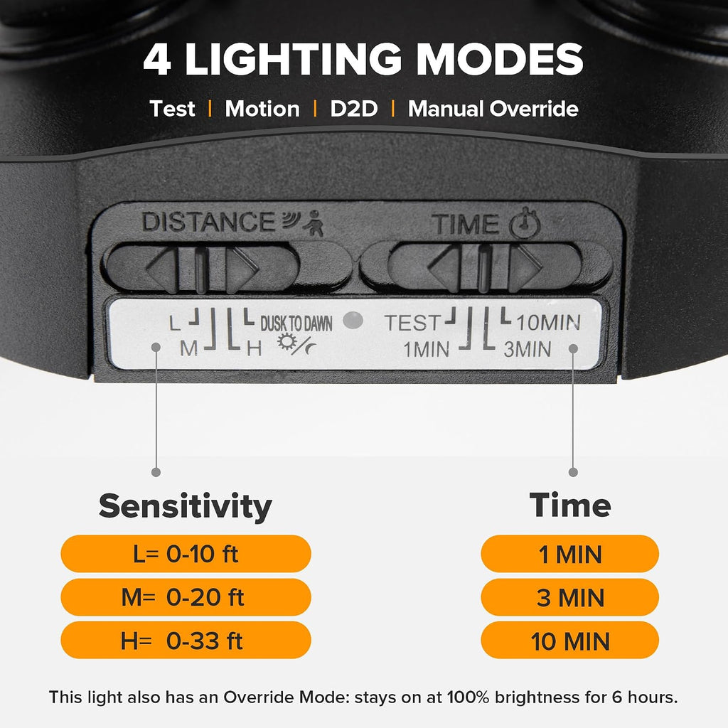 35W 4000LM LED FloodLights with 2 Sensors, Motion Sensor Outdoor Lights 5000K Dusk to Dawn, IP65 Waterproof 240 Wide