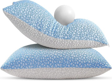 Firm Memory Foam Bed Pillows Queen Size Set of 2,Adjustable Cooling Side Sleeper Pillow,Hotel Collection Breathable