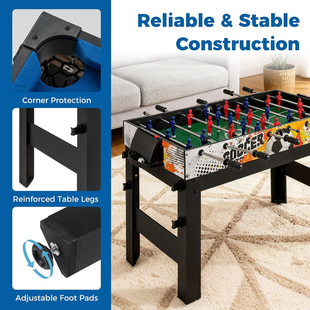 14-in-1 Multi Game Table, Combo Game Table w/Foosball, Air Hockey, Pool, Table Tennis, Basketball, Chess, Checkers