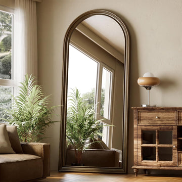 71"x32" Elegant Vintage Arched Full Length Mirror with Stand