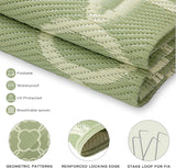 Ashler Sage Green Outdoor Plastic Straw Rug Waterproof for Patio, Clearance Reversible Camping Mats,