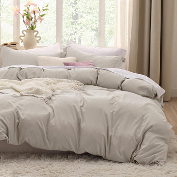 Duvet Cover - 3 Pieces Prewashed Extra Soft Bedding Set, Includes 1 Duvet Cover with Zipper