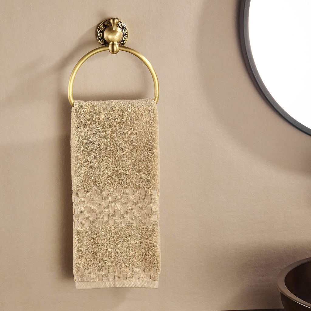 Brass Towel Ring, Antique Hand Towel Holder, Bathroom Hand Towel Rack Hanger Wall Mounted Retro Kitchen Accessories