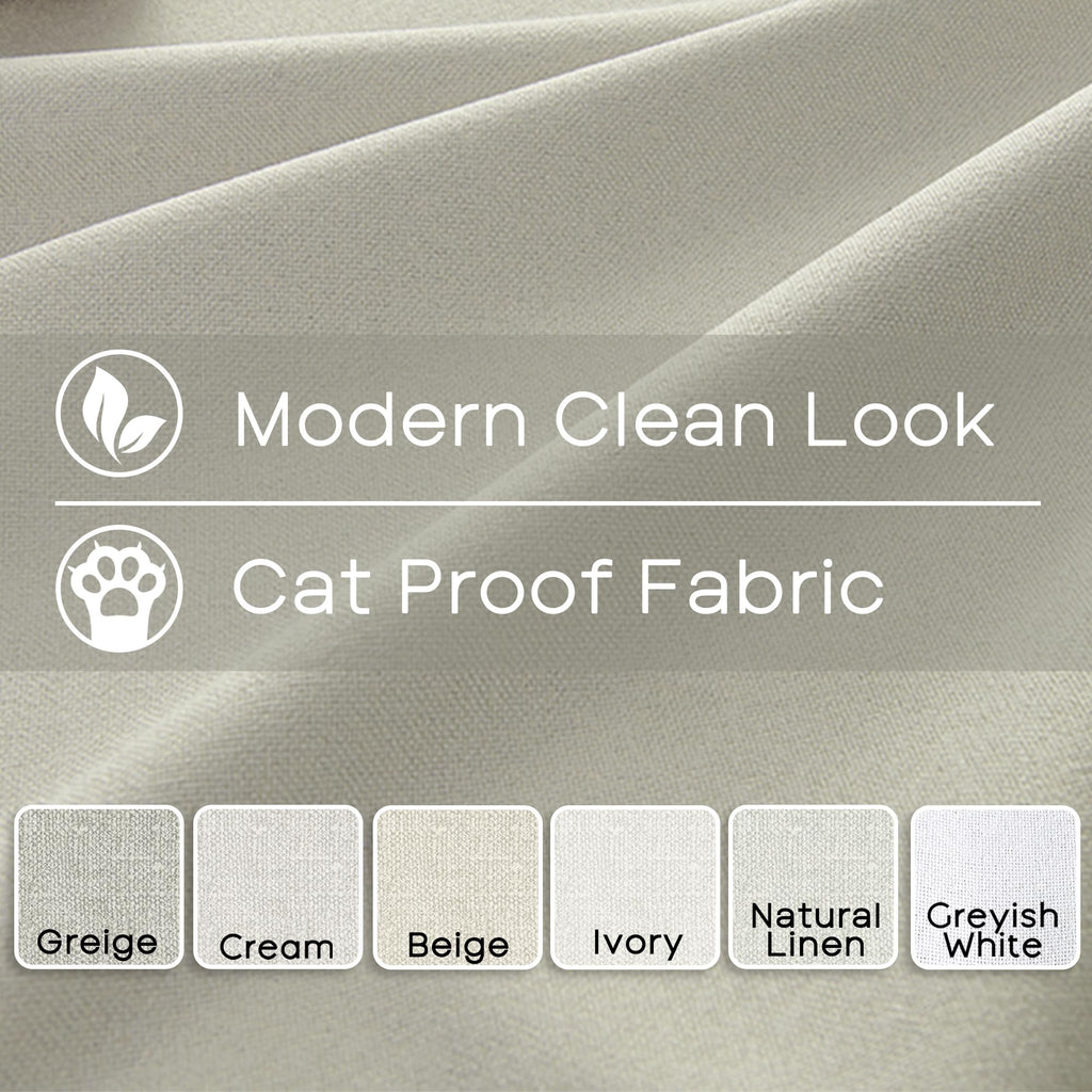 94 Inch Cat Proof Linen Pleated Blackout Curtains with Hooks, Perfect Length for Ring Top or Pinch Pleat Hanging