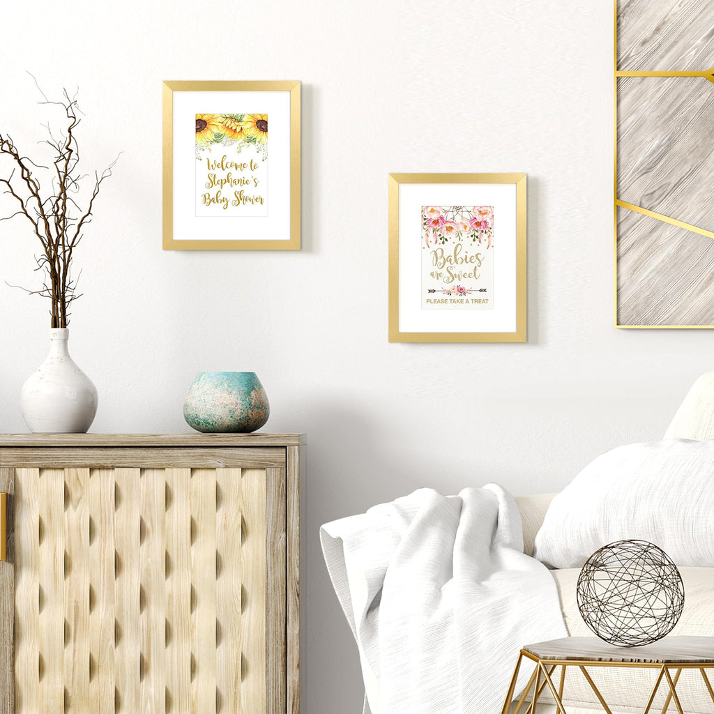 8x10 Picture Frames, Gallery Wall Frames Set of 5, Gold