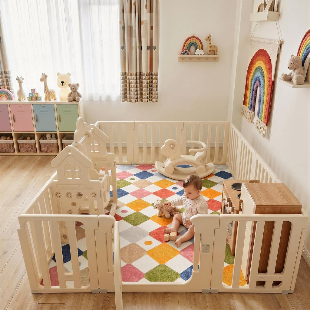 5x7 Nursery Rug Washable Kids Playroom Rug Colorful Classroom Decor